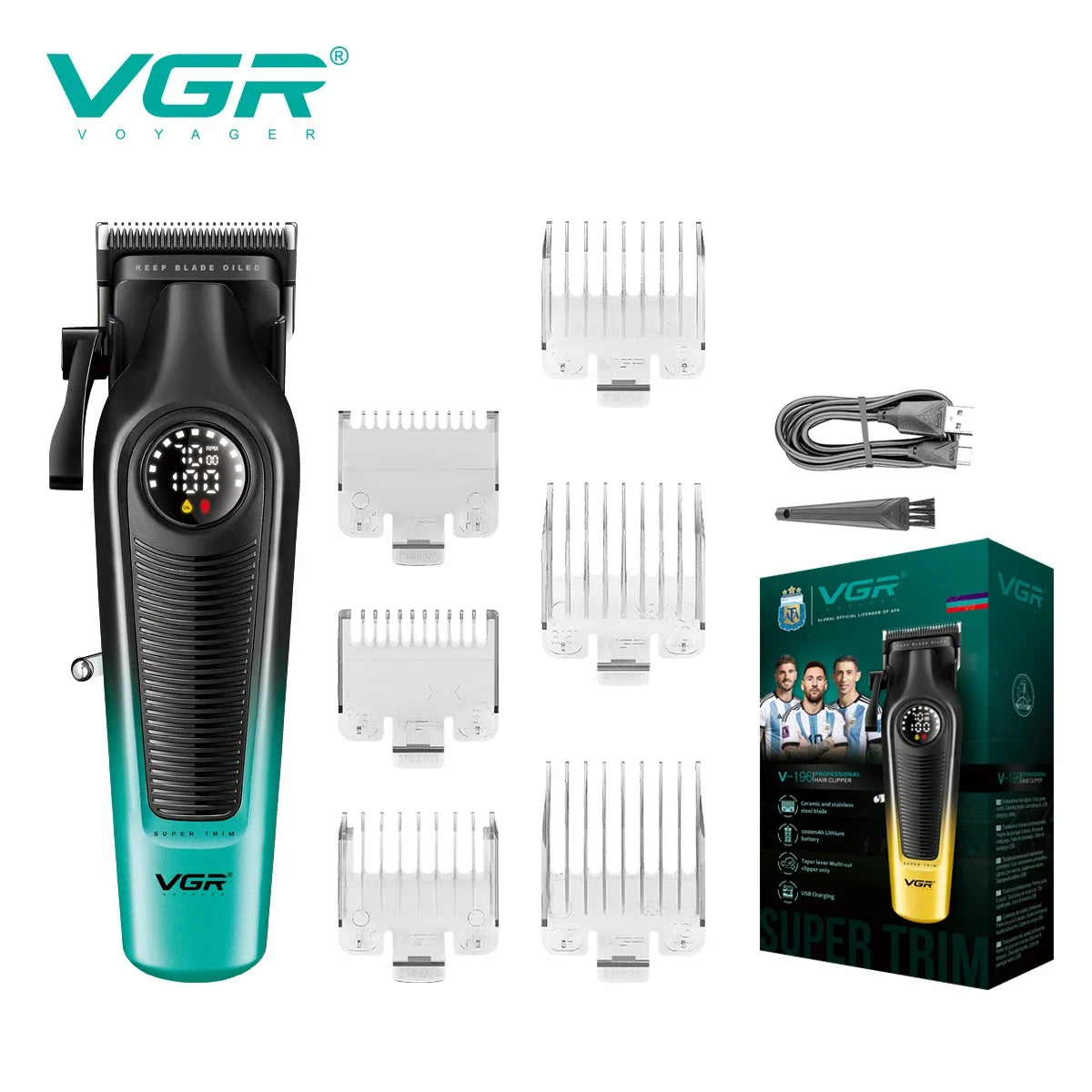 VGR V-196 Pro Hair Clipper | Cordless with LED Display