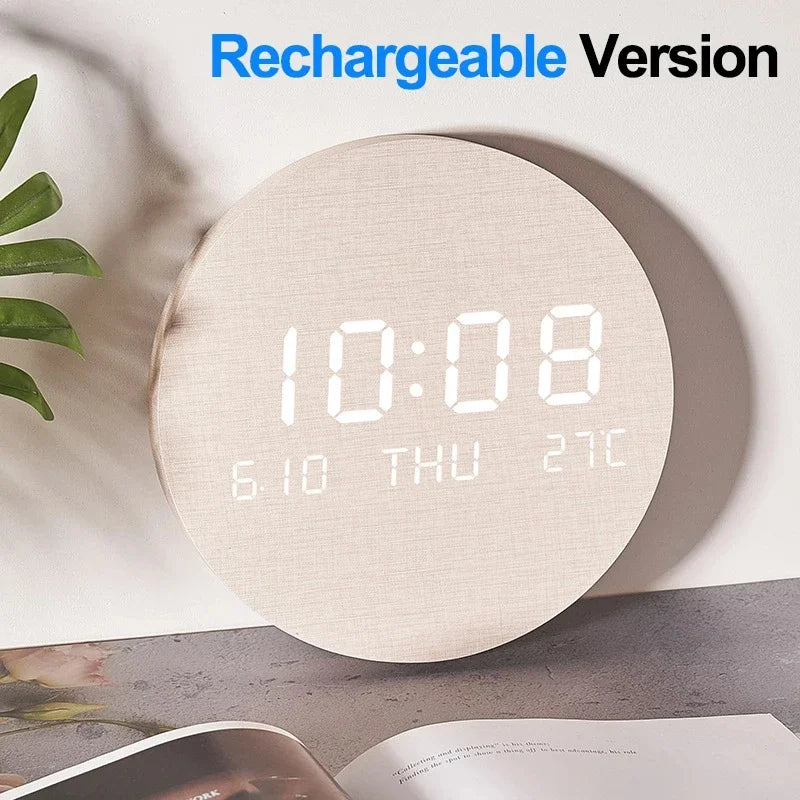 LED Digital Wall Clock – Multi-Function Silent Display with Time, Date & Temperature