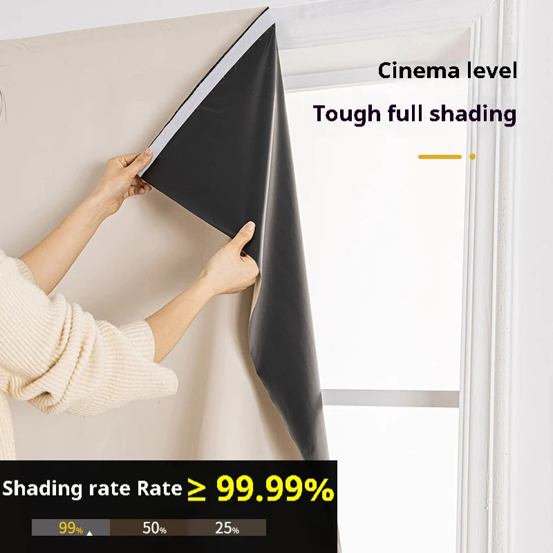 100% Blackout Self-Adhesive Curtains – No Drilling, Total Privacy