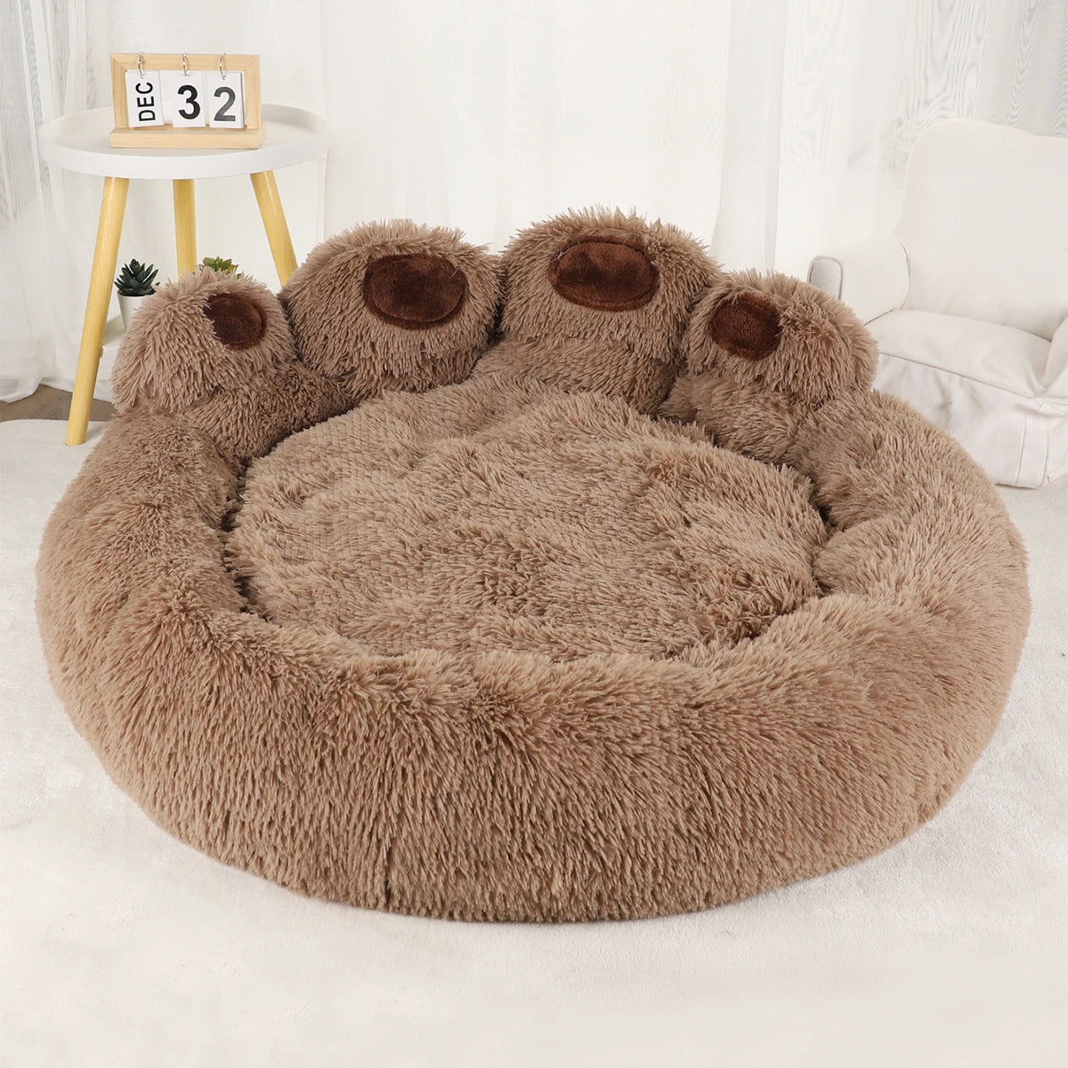 Fluffy Soft Pet Bed – Washable & Cozy for Cats & Dogs