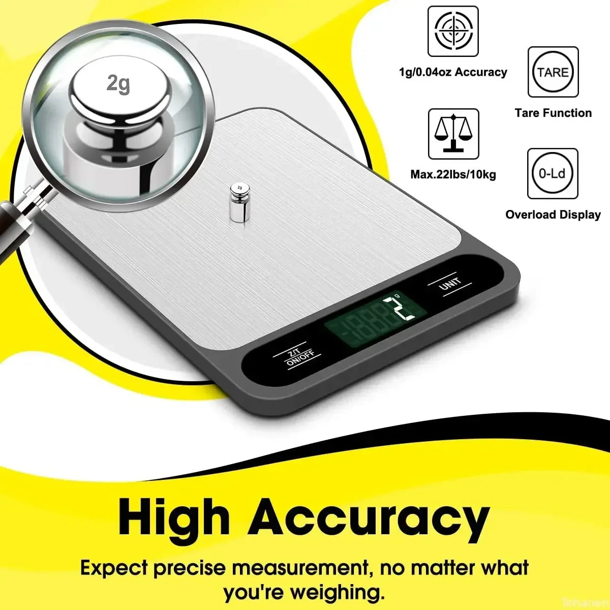 Smart Digital Kitchen Scale – USB Rechargeable & Waterproof