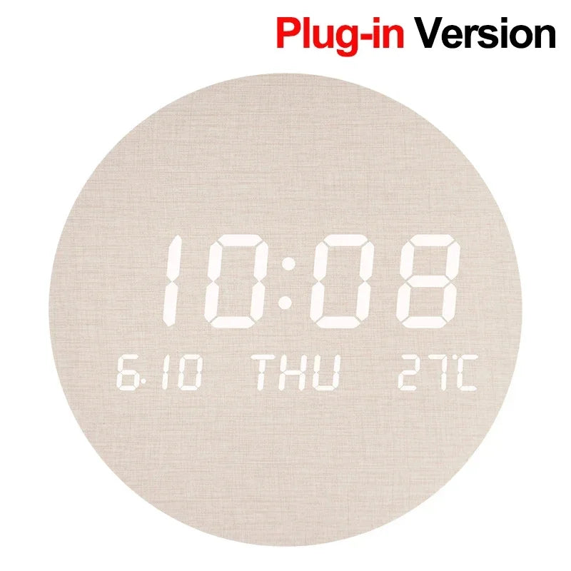 LED Digital Wall Clock – Multi-Function Silent Display with Time, Date & Temperature
