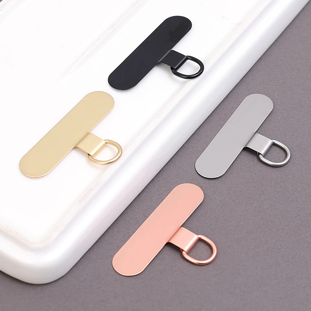 Universal Metal Phone Tether Tabs – Ultra-Thin Stainless Steel Straps (1/2/4 Pcs)