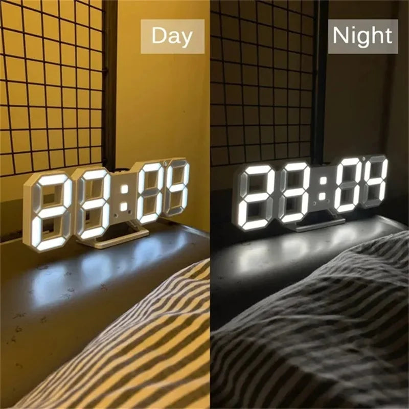 3D LED Digital Wall Clock – Date, Time & Temperature Display