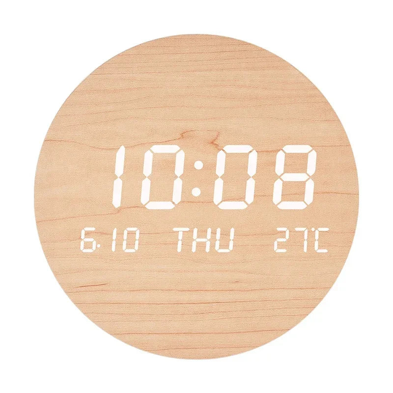 LED Digital Wall Clock – Multi-Function Silent Display with Time, Date & Temperature