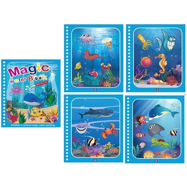Magic Water Drawing Book – Reusable Montessori Coloring Toy for Kids