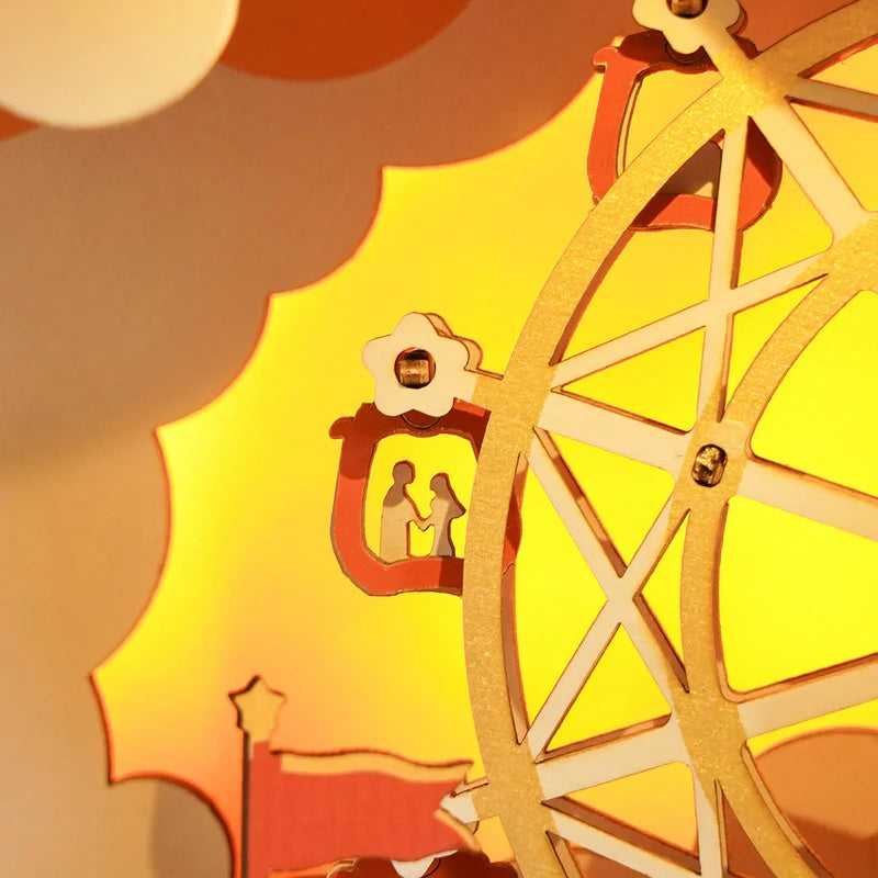 Sunset Carnival – DIY Wooden Music Box Puzzle for Kids & Adults