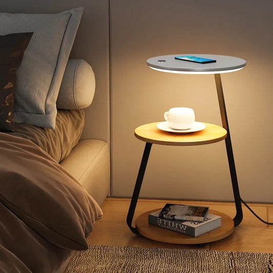Smart Round Bedside & Coffee Table – Minimalist Modern Design