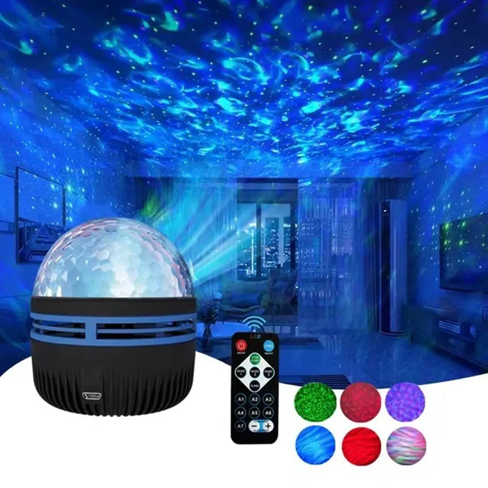Northern Lights LED Starry Sky Projector – Remote Control Night Light for Home, Bedroom & Parties