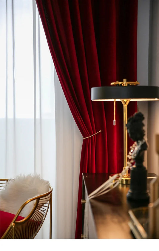 Burgundy Velvet Blackout Curtains – Modern Nordic Luxury