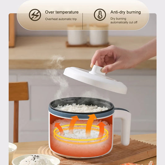 Mini Multi-Cooker Pot – 1.2L Electric Hotpot for 1–2 People