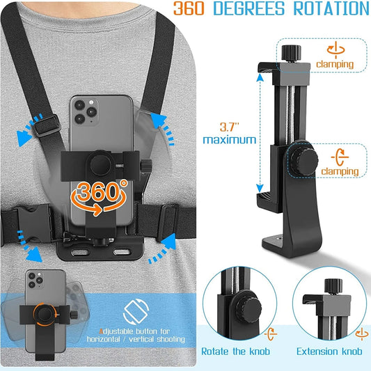 Phone Chest Strap Mount – Universal for iPhone & GoPro