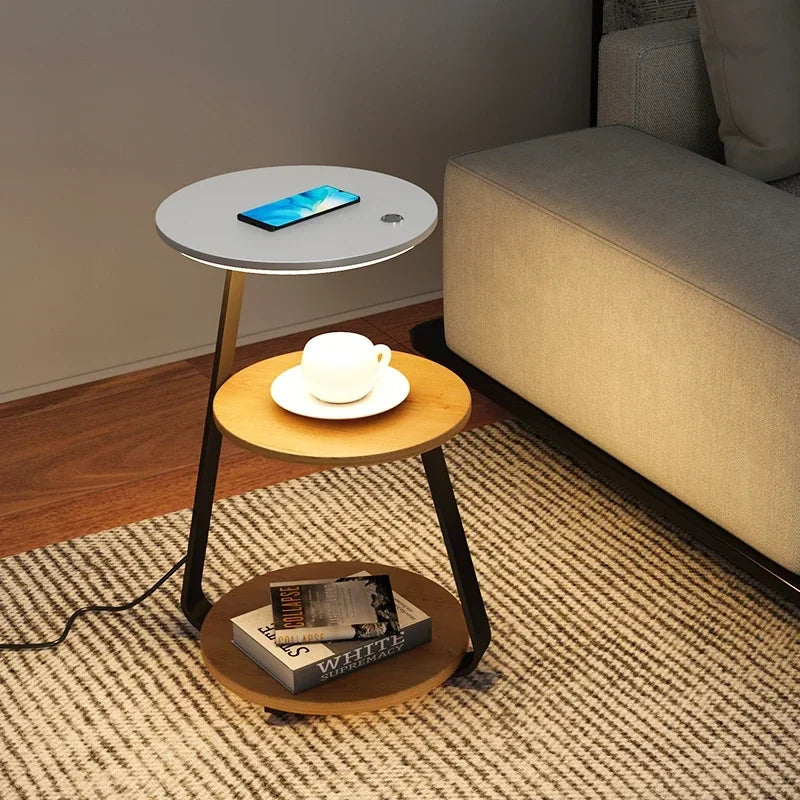 Smart Round Bedside & Coffee Table – Minimalist Modern Design