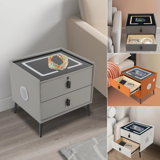Smart LED Nightstand with Bluetooth & Wireless Charging