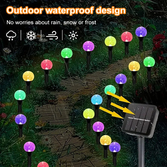 30 LED Solar Bubble Ball Pathway Lights – Waterproof Garden String Lights for Outdoor Decoration