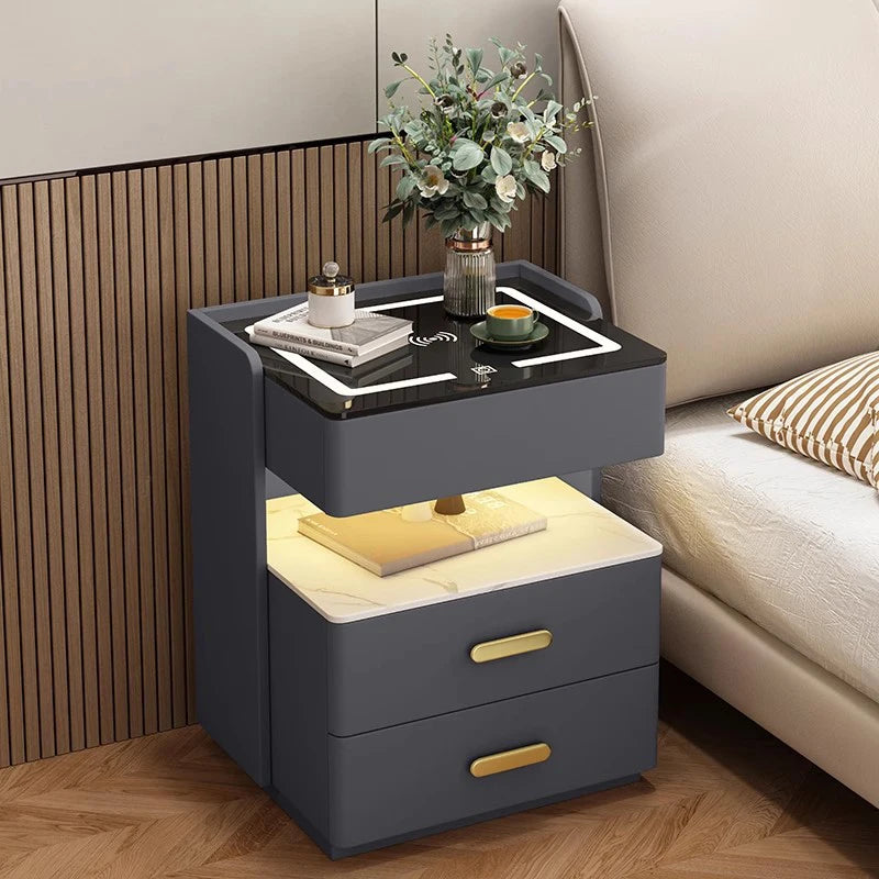 Nordic Smart Bedside Organizer – Trendy & Functional Console