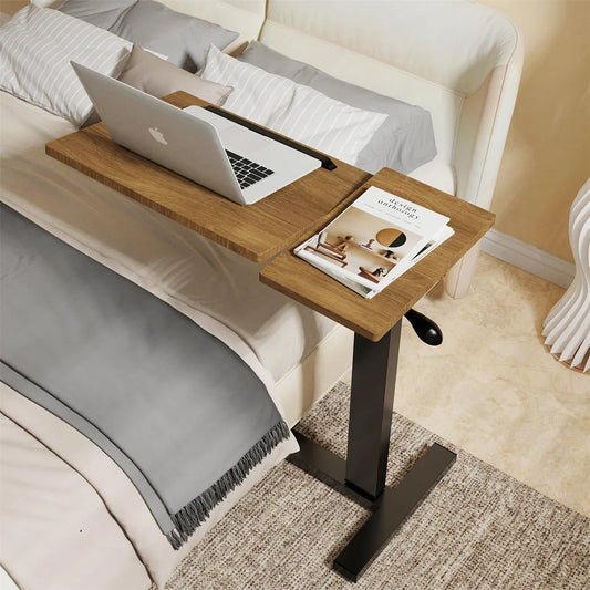 LUVODI Adjustable Overbed Laptop Desk – Rolling Bedside Table