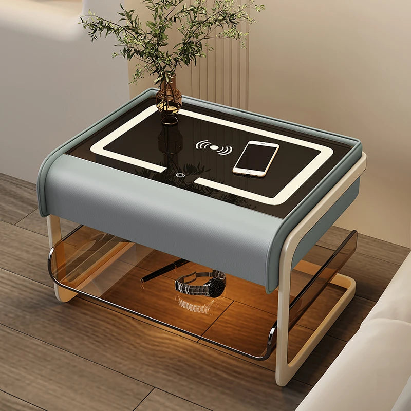 Smart Charging Nightstand – Nordic Luxury Bedside Table