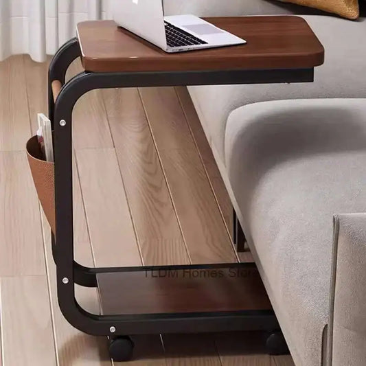 Minimalist Corner Wood Sofa Table – Waterproof & Space-Saving Design