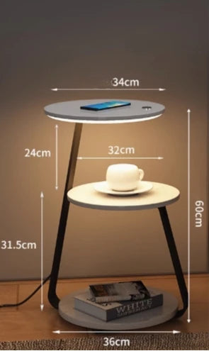 Smart Round Bedside & Coffee Table – Minimalist Modern Design