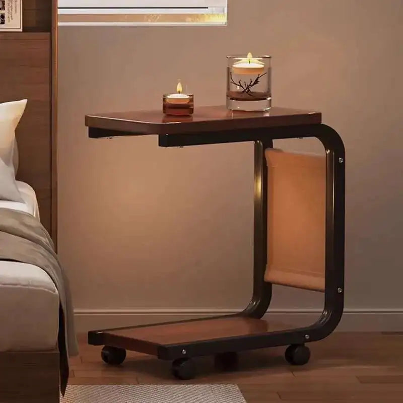 Minimalist Corner Wood Sofa Table – Waterproof & Space-Saving Design