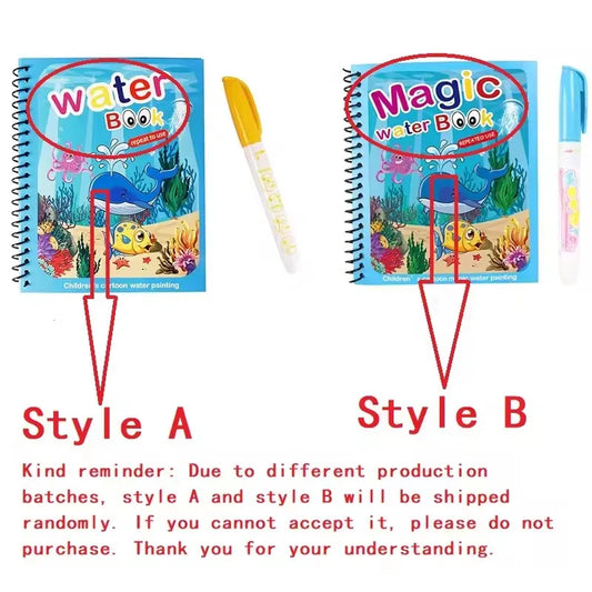 Magic Water Drawing Book – Reusable Montessori Coloring Toy for Kids