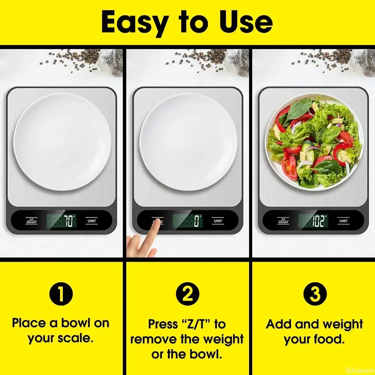 Smart Digital Kitchen Scale – USB Rechargeable & Waterproof