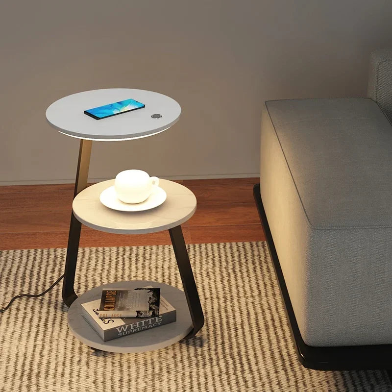 Smart Round Bedside & Coffee Table – Minimalist Modern Design