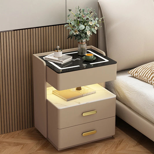 Nordic Smart Bedside Organizer – Trendy & Functional Console