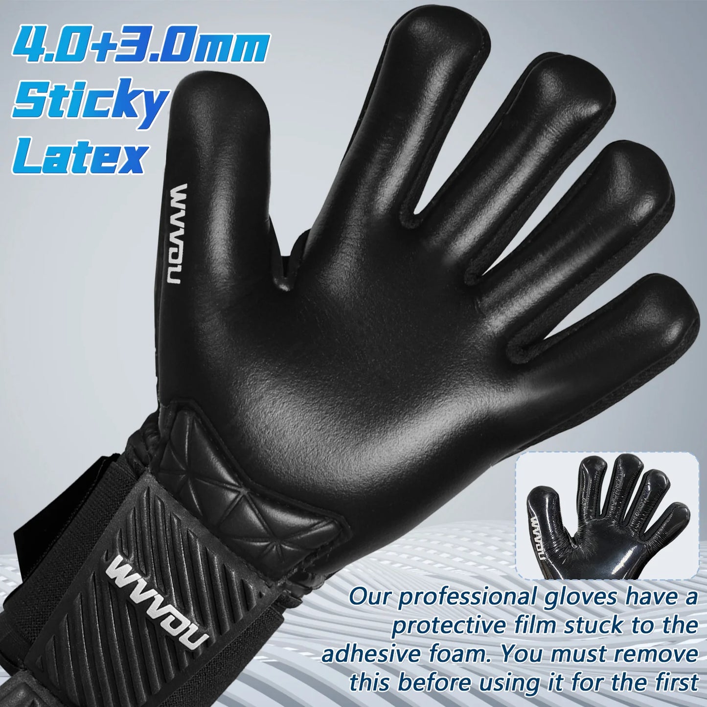 Pro Soccer Goalkeeper Gloves with 5 Removable Finger Saves – Adult & Youth Sizes