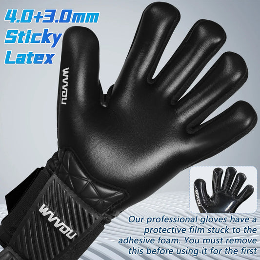 Pro Soccer Goalkeeper Gloves with 5 Removable Finger Saves – Adult & Youth Sizes