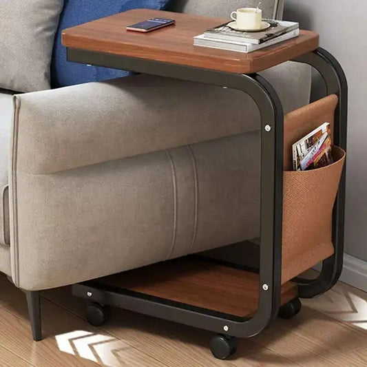 Minimalist Corner Wood Sofa Table – Waterproof & Space-Saving Design