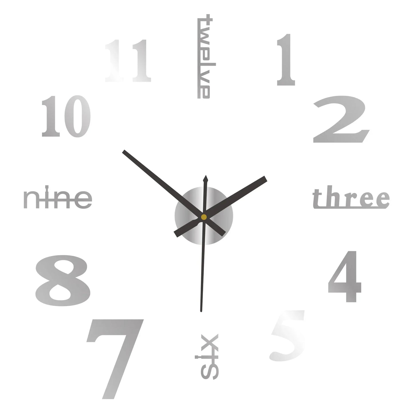No-Punch DIY 3D Wall Clock – Creative Silent Modern Design Wall Decal