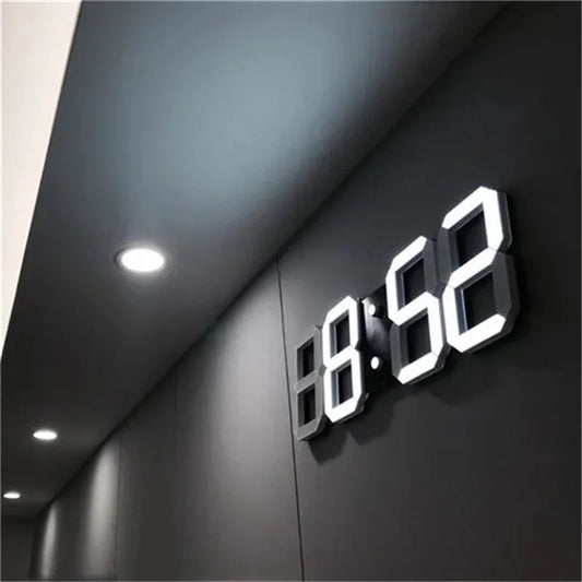 3D LED Digital Wall Clock – Date, Time & Temperature Display
