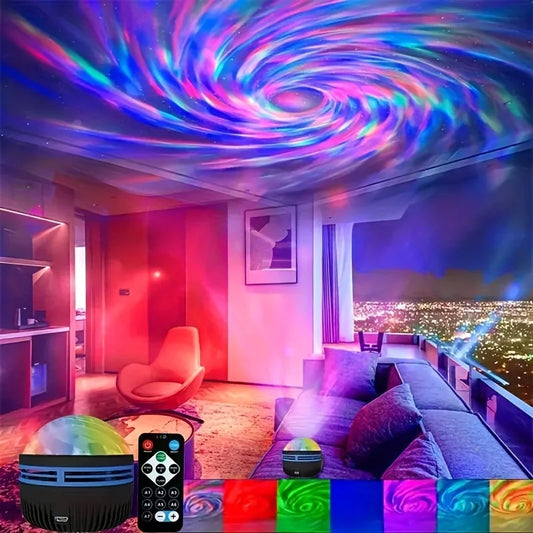 Northern Lights LED Starry Sky Projector – Remote Control Night Light for Home, Bedroom & Parties