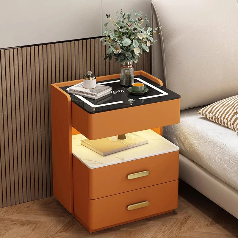 Nordic Smart Bedside Organizer – Trendy & Functional Console