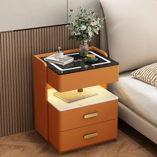 Nordic Smart Bedside Organizer – Trendy & Functional Console