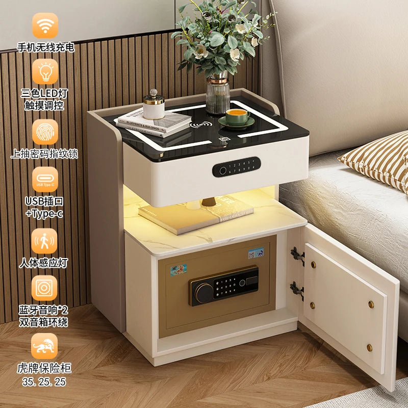 Nordic Smart Bedside Organizer – Trendy & Functional Console