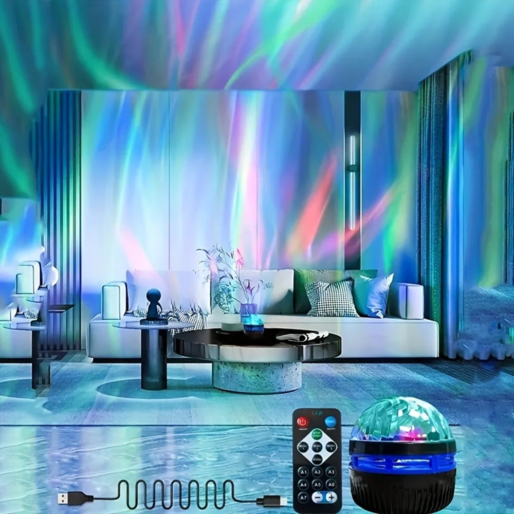Northern Lights LED Starry Sky Projector – Remote Control Night Light for Home, Bedroom & Parties