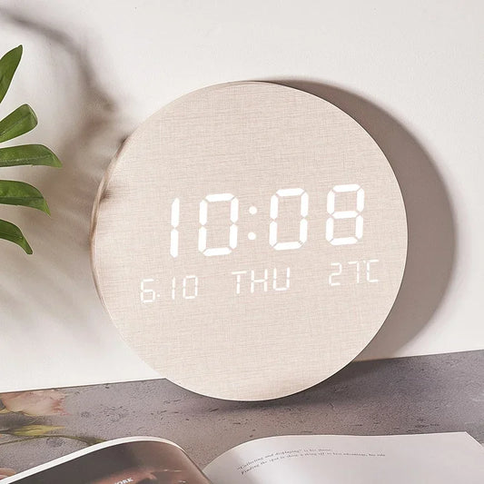 LED Digital Wall Clock – Multi-Function Silent Display with Time, Date & Temperature