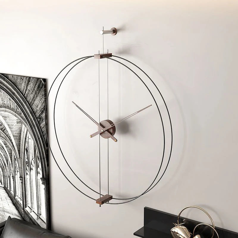 Nordic Luxury Wall Clock – Silent Quartz Clock for Living Room & Bedroom Décor