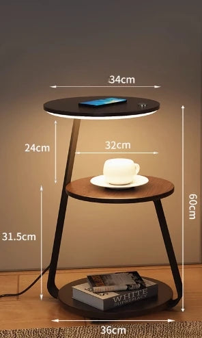 Smart Round Bedside & Coffee Table – Minimalist Modern Design