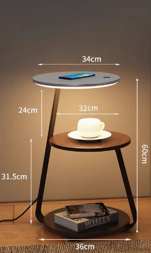 Smart Round Bedside & Coffee Table – Minimalist Modern Design