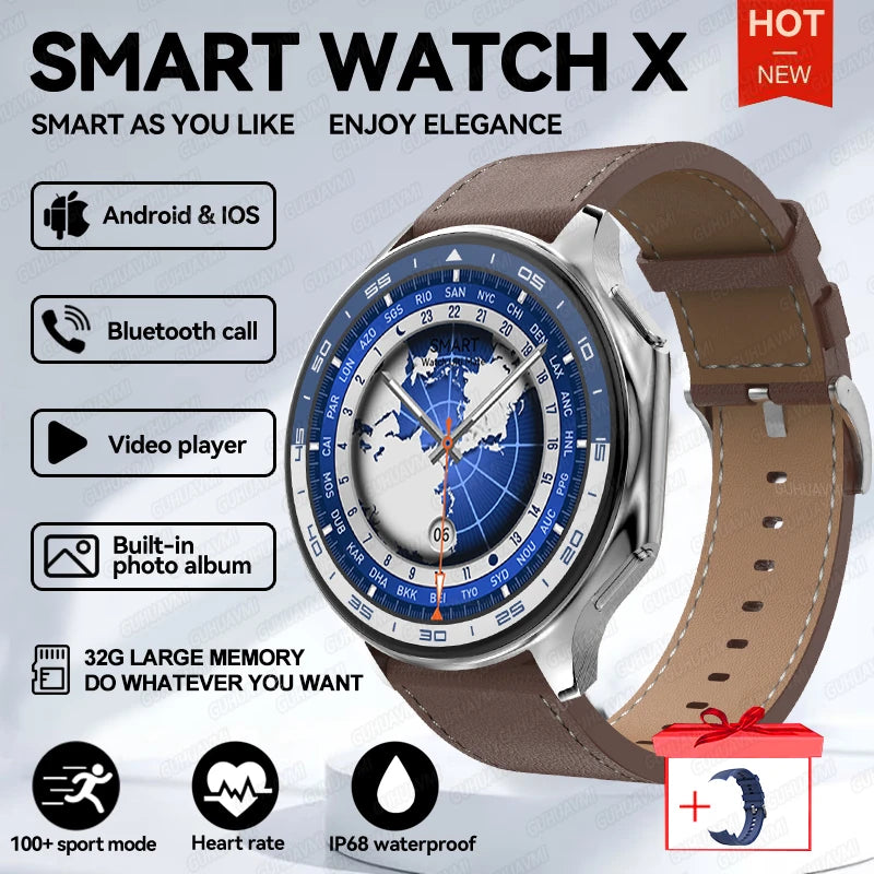 32GB AMOLED Smartwatch for Men | Bluetooth Calls & Heart Rate Monitor