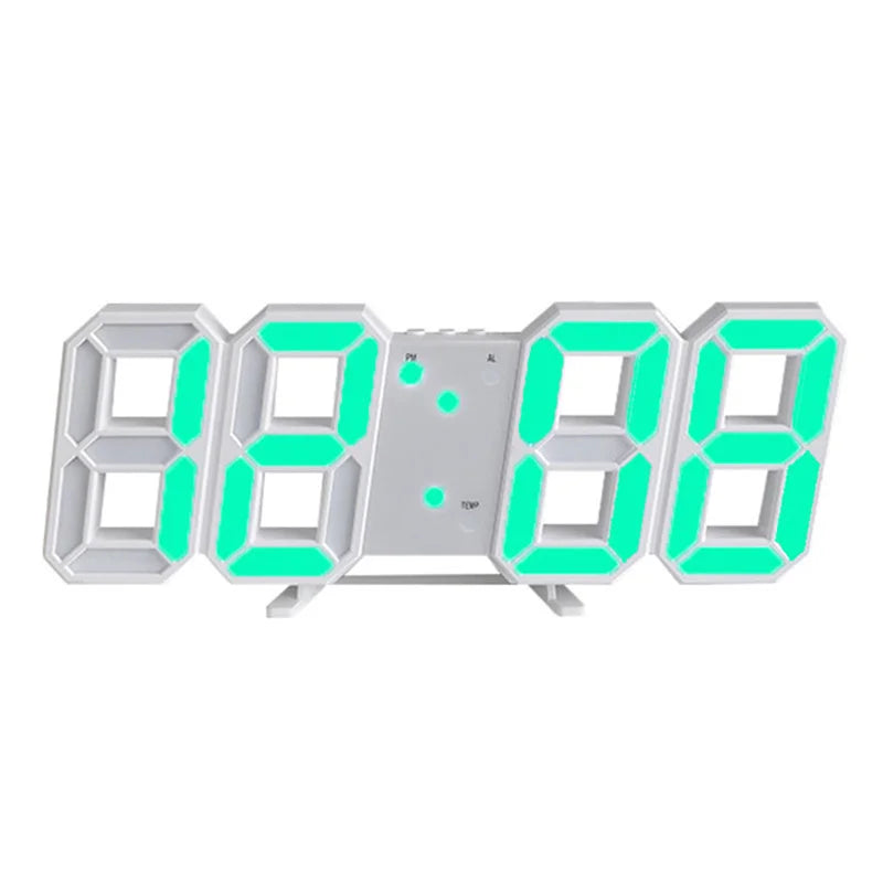 3D LED Digital Wall Clock – Date, Time & Temperature Display