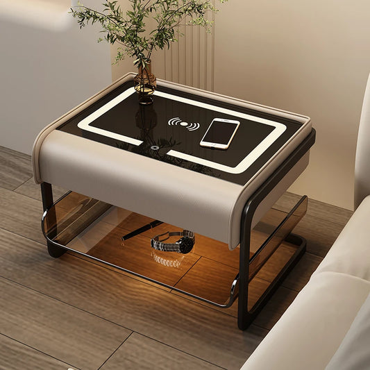 Smart Charging Nightstand – Nordic Luxury Bedside Table