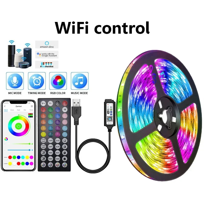 ✅ RGB USB LED Strip Lights – APP Controlled Mood Lighting