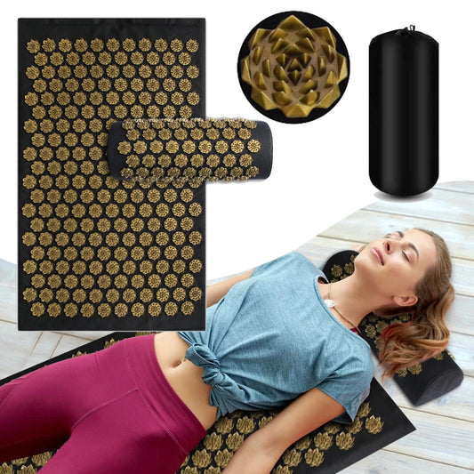Acupressure Massage Mat & Pillow Set – Relaxation for Back, Neck & Feet Relief
