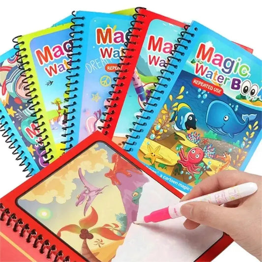Magic Water Drawing Book – Reusable Montessori Coloring Toy for Kids