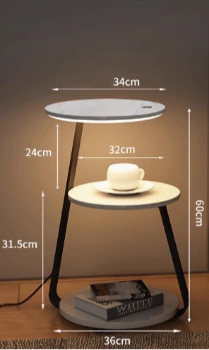 Smart Round Bedside & Coffee Table – Minimalist Modern Design